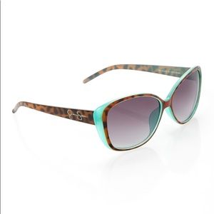 Jessica Simpson Teal and Cheetah Print Sunglasses